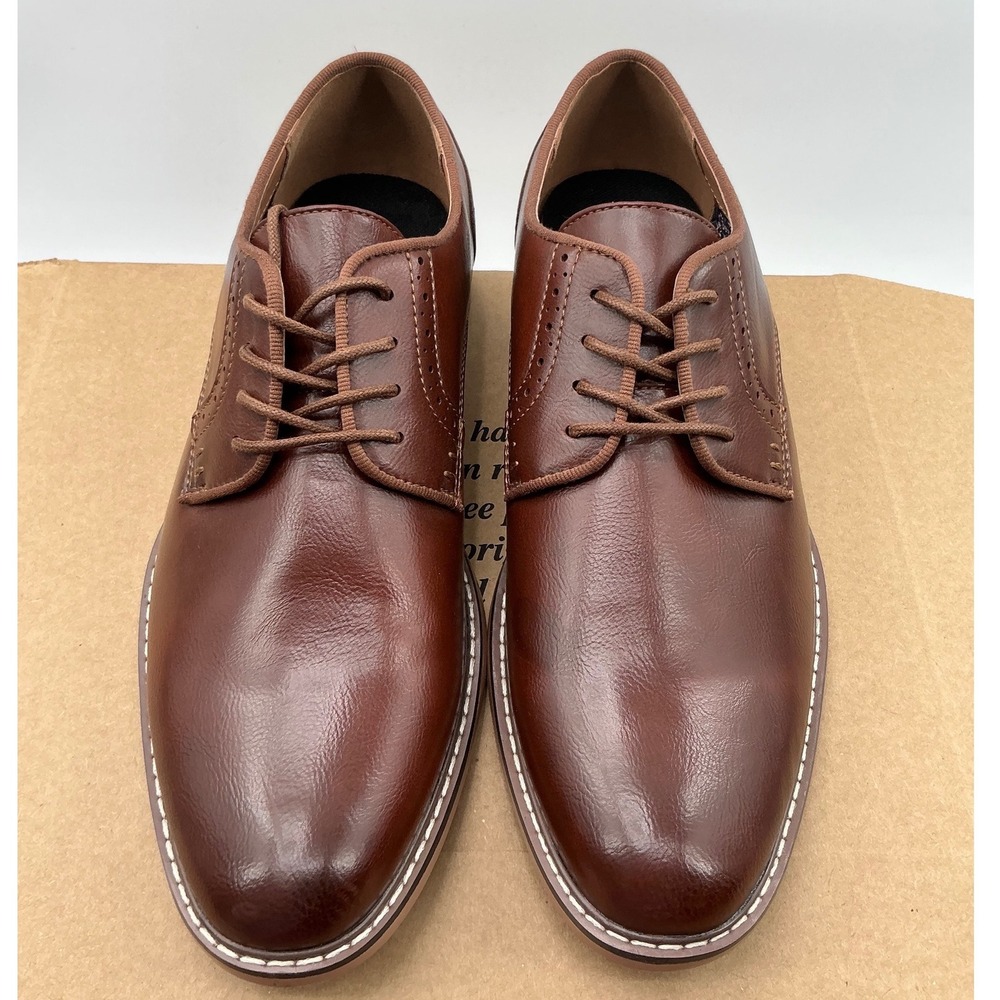 Madden Mens M-Eder Brown Derby Dress Shoes Brogue Detail Ortholite Size 8.5